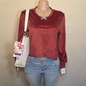 ☆Laundry By Shelli Segal Red Long Sleeve Top☆